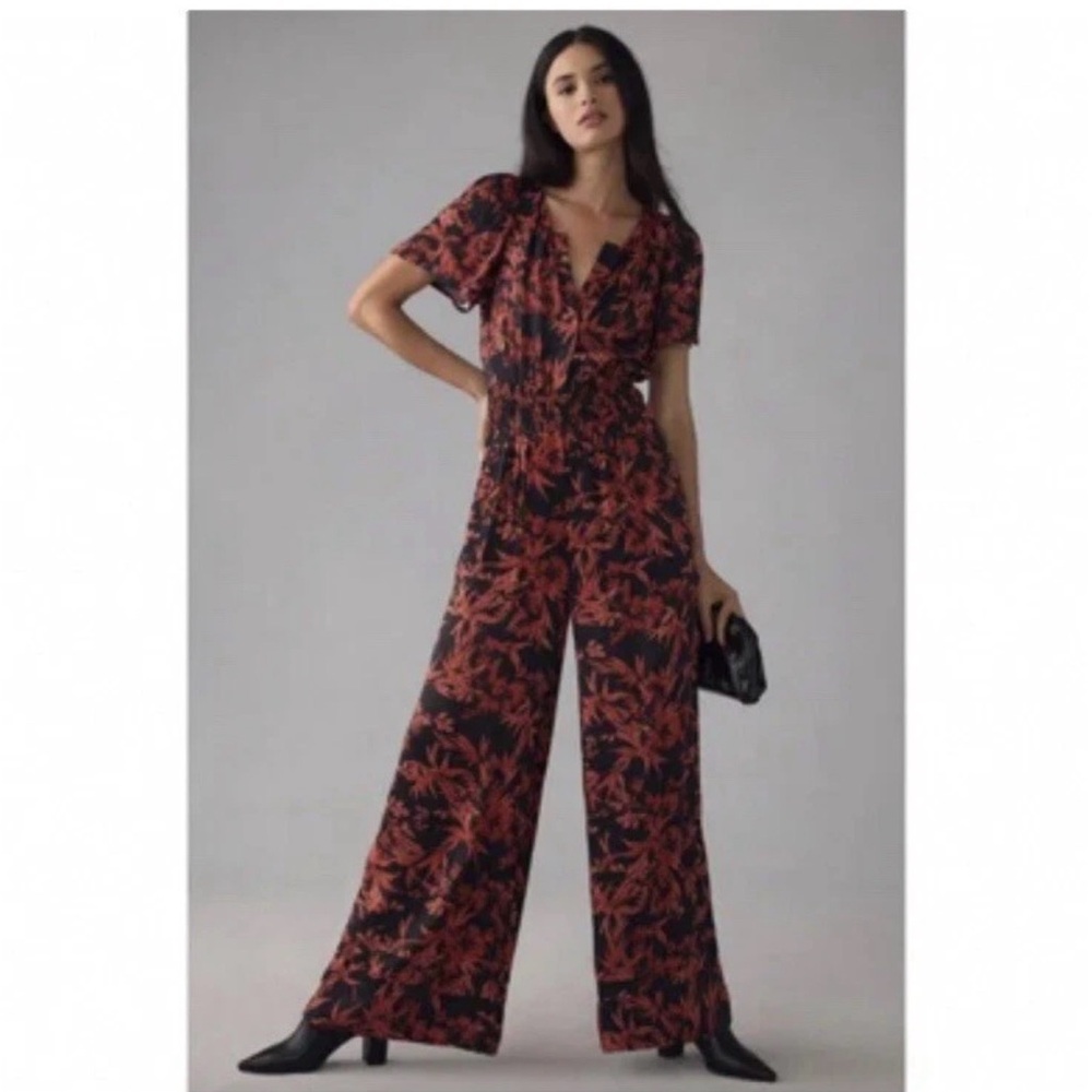 Floral Black and Red Jumpsuit